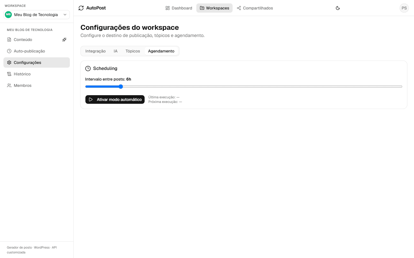 AutoPost — Agendamento