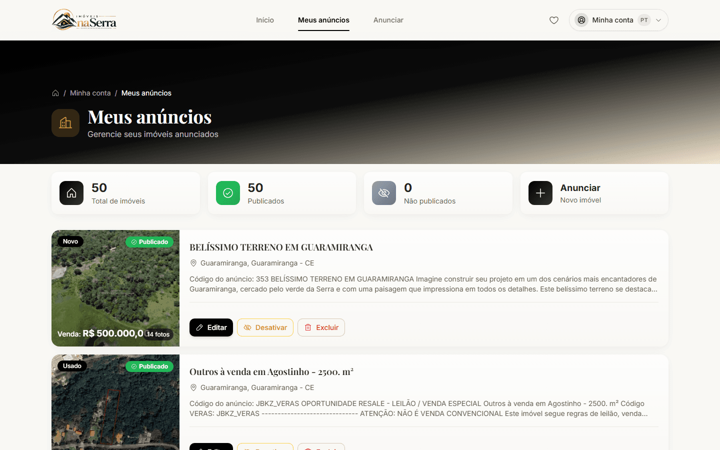 Imóveis na Serra — Meus imóveis